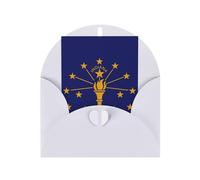 Cartes de vœux en papier nacré avec enveloppes, nacré double face, convient pour les vœux et les invitations de vacances, drapeau de l'État de l'Indiana, blanc