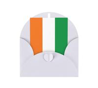 Cartes de vœux en papier nacré avec enveloppes, nacré double face, convient pour les vœux et les invitations de vacances Drapeau de la Côte d'Ivoire Blanc