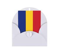Cartes de vœux en papier nacré avec enveloppes, nacré double face, convient pour les vœux et les invitations de vacances Drapeau de la Roumanie Blanc