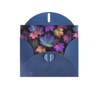 Cartes de vœux en papier nacré bleu 10,2 x 15,2 cm YYHHAOFA Aurore motif feuille d'érable pour Noël, anniversaire, anniversaire de mariage et invitations de fête