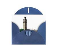 Cartes de vœux en papier nacré bleu 10,2 x 15,2 cm YYHHAOFA Beau motif Londres cartes de vœux pour Noël, anniversaire, anniversaire de mariage et invitations de fête