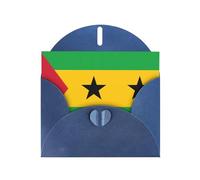 Cartes de vœux en papier nacré bleu 10,2 x 15,2 cm YYHHAOFA Drapeau de Sao Tomé-et-Principe Cartes de vœux pour Noël, anniversaire, anniversaire de mariage et invitations de fête