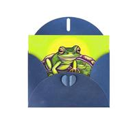 Cartes de vœux en papier nacré bleu 10,2 x 15,2 cm YYHHAOFA grenouille dans un étang - Cartes de vœux pour Noël, anniversaire, anniversaire de mariage et invitations de fête