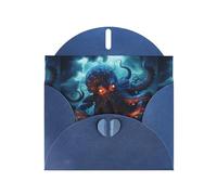 Cartes de vœux en papier nacré bleu 10,2 x 15,2 cm YYHHAOFA Orage Tentacules de pieuvre Cartes de vœux pour Noël, anniversaire, anniversaire de mariage et invitations de fête