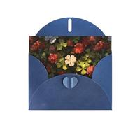 Cartes de vœux en papier nacré bleu 10,2 x 15,2 cm YYHHAOFA Trèfle dans le déchiquetage Cartes de vœux pour Noël, anniversaire, anniversaire de mariage et invitations de fête