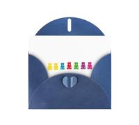 Cartes de vœux en papier nacré bleu YYHHAOFA 10,2 x 15,2 cm Motif oursons en gélatine colorés pour Noël, anniversaire, anniversaire de mariage et invitations de fête