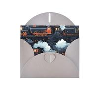 Cartes de vœux en papier nacré gris 10,2 x 15,2 cm Motif train à vapeur YYHHAOFA pour Noël, anniversaire, anniversaire de mariage et invitations de fête