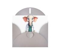 Cartes de vœux en papier nacré gris 10,2 x 15,2 cm YYHHAOFA Gentle Elephant Doctor pour Noël, anniversaire, anniversaire de mariage et invitations de fête