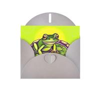 Cartes de vœux en papier nacré gris 10,2 x 15,2 cm YYHHAOFA grenouille dans un étang - Cartes de vœux pour Noël, anniversaire, anniversaire de mariage et invitations de fête