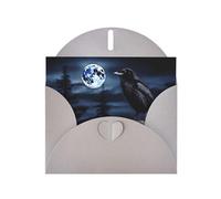 Cartes de vœux en papier nacré gris 10,2 x 15,2 cm YYHHAOFA Raven in the Night pour Noël, anniversaire, anniversaire de mariage et invitations de fête