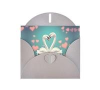 Cartes de vœux en papier nacré gris 10,2 x 15,2 cm YYHHAOFA The Swan in Love Cartes de vœux pour Noël, anniversaire, anniversaire de mariage et invitations de fête