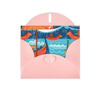 Cartes de vœux en papier nacré rose 10,2 x 15,2 cm Motif bateau vikings YYHHAOFA pour Noël, anniversaire, anniversaire de mariage et invitations de fête