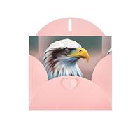 Cartes de vœux en papier nacré rose 10,2 x 15,2 cm Motif tête d'aigle YYHHAOFA gros plan pour Noël, anniversaire, anniversaire de mariage et invitations de fête