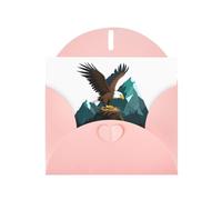 Cartes de vœux en papier nacré rose 10,2 x 15,2 cm YYHHAOFA An Eagle soars in its mountain nest Pattern Greeting Cards for Christmas, Birthday, Wedding Anniversary & Party Invitations