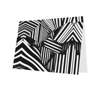 Cartes de vœux en papier nacré rose 10,2 x 15,2 cm YYHHAOFA avec lignes géométriques noires et blanches pour Noël, anniversaire, anniversaire de mariage et invitations de fête