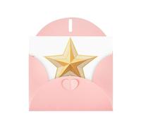 Cartes de vœux en papier nacré rose 10,2 x 15,2 cm YYHHAOFA double empilage étoiles à cinq branches pour Noël, anniversaire, anniversaire de mariage et invitations de fête