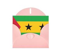 Cartes de vœux en papier nacré rose 10,2 x 15,2 cm YYHHAOFA Drapeau de Sao Tomé-et-Principe Cartes de vœux pour Noël, anniversaire, anniversaire de mariage et invitations de fête