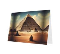 Cartes de vœux en papier nacré rose 10,2 x 15,2 cm YYHHAOFA Dreaming of the Pyramides of Khufu Pattern Greeting Cards for Christmas, Birthday, Wedding Anniversary & Party Invitations