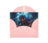 Cartes de vœux en papier nacré rose 10,2 x 15,2 cm YYHHAOFA Orage Tentacules de pieuvre Cartes de vœux pour Noël, anniversaire, anniversaire de mariage et invitations de fête