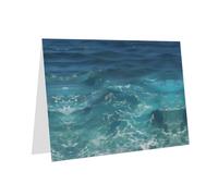 Cartes de vœux en papier nacré rose 10,2 x 15,2 cm YYHHAOFA The Deep Ocean Cartes de vœux pour Noël, anniversaire, anniversaire de mariage et invitations de fête