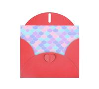 Cartes de vœux en papier nacré rouge 10,2 x 15,2 cm avec impression tatouage MSRHIUEF sirène, cartes de vœux pour Noël, anniversaire, anniversaire de mariage et invitations de fête