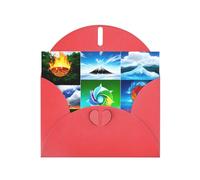 Cartes de vœux en papier nacré rouge 10,2 x 15,2 cm YYHHAOFA à quatre éléments pour Noël, anniversaire, anniversaire de mariage et invitations de fête