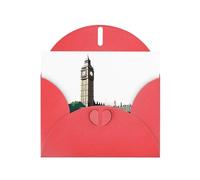 Cartes de vœux en papier nacré rouge 10,2 x 15,2 cm YYHHAOFA Beau motif Londres cartes de vœux pour Noël, anniversaire, anniversaire de mariage et invitations de fête