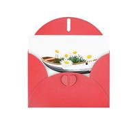 Cartes de vœux en papier nacré rouge 10,2 x 15,2 cm YYHHAOFA Daisy on the Boat pour Noël, anniversaire, anniversaire de mariage et invitations de fête