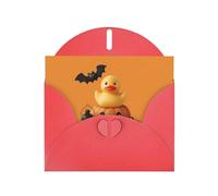 Cartes de vœux en papier nacré rouge 10,2 x 15,2 cm YYHHAOFA The Joy of Pumpkin and Duck pour Noël, anniversaire, anniversaire de mariage et invitations de fête