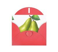 Cartes de vœux en papier nacré rouge 10,2 x 15,2 cm YYHHAOFA Une paire de belles cartes de vœux à motif de poires pour Noël, anniversaire, anniversaire de mariage et invitations de fête
