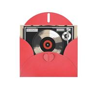 Cartes de vœux en papier nacré rouge 10,2 x 15,2 cm YYHHAOFA vintage motif disque vinyle cartes de vœux pour Noël, anniversaire, anniversaire de mariage et invitations de fête