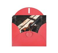 Cartes de vœux en papier nacré rouge 10,2 x 15,2 cm YYHHAOFA Violon in the Sunlight Cartes de vœux pour Noël, anniversaire, anniversaire de mariage et invitations de fête