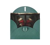 Cartes de vœux en papier nacré vert foncé 10,2 x 15,2 cm YYHHAOFA The Emprisoned Butterfly pour Noël, anniversaire, anniversaire de mariage et invitations de fête