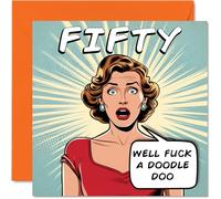 Cartes de vœux humoristiques pour 50e anniversaire pour homme et femme - Années de bande dessinée - Carte d'anniversaire pour père, mère, grand-père, nounou, grand-mère, oncle, tante, cousine, ami -