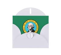 Cartes de vœux imprimées drapeau de Washington - Cartes de remerciement pour fêtes de fin d'année