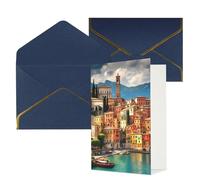 Cartes de vœux imprimées italiennes pour toutes les occasions, intérieur vierge, avec enveloppe, adaptées pour les amis et la famille
