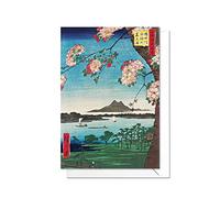 Cartes de vœux japonaises Ukiyo-e Art - Carte d'anniversaire, de Saint Valentin, toutes les occasions avec enveloppe (Hiroshige Sumida River)