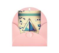 Cartes de vœux mathématiques géométriques geek avec enveloppes, boucle d'amour verticale, emballage en papier nacré vierge