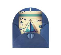 Cartes de vœux mathématiques géométriques geek avec enveloppes, boucle d'amour verticale, emballage en papier nacré vierge