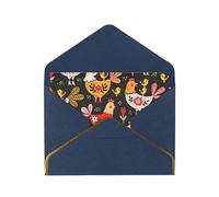 Cartes de vœux mignonnes avec poules de coq. Cartes vierges et enveloppes. Utilisées comme cartes d'anniversaire, cartes de Noël, cartes de remerciement, cartes d'encouragement, etc.