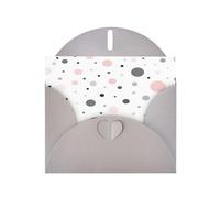 Cartes de vœux modernes avec enveloppes, motif à pois rose, gris, blanc, avec enveloppes, vacances, anniversaire, mariage et toutes les occasions