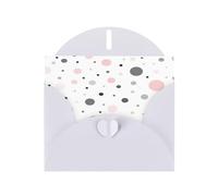 Cartes de vœux modernes avec enveloppes, motif à pois rose, gris, blanc, avec enveloppes, vacances, anniversaire, mariage et toutes les occasions