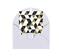 Cartes de vœux modernes en papier perlé avec motif triangles Noir/blanc doré 15,2 x 10,2 cm