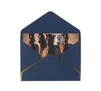 Cartes de vœux nacrées de luxe avec chevaux en cours d'exécution, idéales pour penser à vous, cartes de remerciement et d'amitié