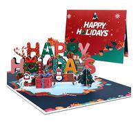 Cartes de vœux pop-up Happy Holidays & Christmas avec carte vierge et enveloppe - Idéal pour l'amitié, l'amour, un anniversaire, un anniversaire de mariage, des moments spéciaux, les fêtes et une