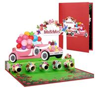 Cartes de vœux pop-up pour argent liquide, mariage, voiture, avec note vierge et enveloppe, cadeau de célébration idéal pour la Saint-Valentin, l'amour, un anniversaire, un anniversaire de mariage