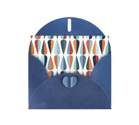 Cartes de vœux pour toutes les occasions avec enveloppe bleue, formes modernes du milieu du siècle, cartes de remerciement vierges à l'intérieur, papier perlé de luxe, cartes vierges respectueuses de