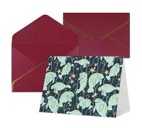 Cartes de vœux pour toutes les occasions avec imprimé animaux lamantin, intérieur vierge, avec enveloppe, adaptées pour les amis et la famille