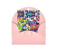 Cartes de vœux roses avec enveloppes - Cartes vierges imprimées avec motif coloré en spray, parfaites pour un anniversaire, un mariage, un anniversaire de mariage