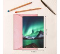 Cartes de vœux vierges 10 x 15 cm Aurore boréale Carte de vœux pliante vierge Cartes de vœux avec enveloppes Carte de remerciement Carte vierge pour toutes les occasions